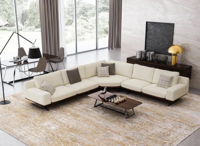 Design corner sofa L-shape textile living room coffee table luxury upholstered furniture new